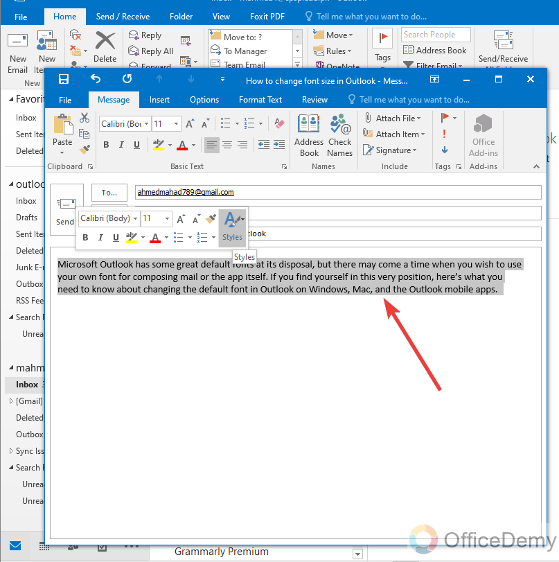 How to Change Font Size in Outlook Email 12