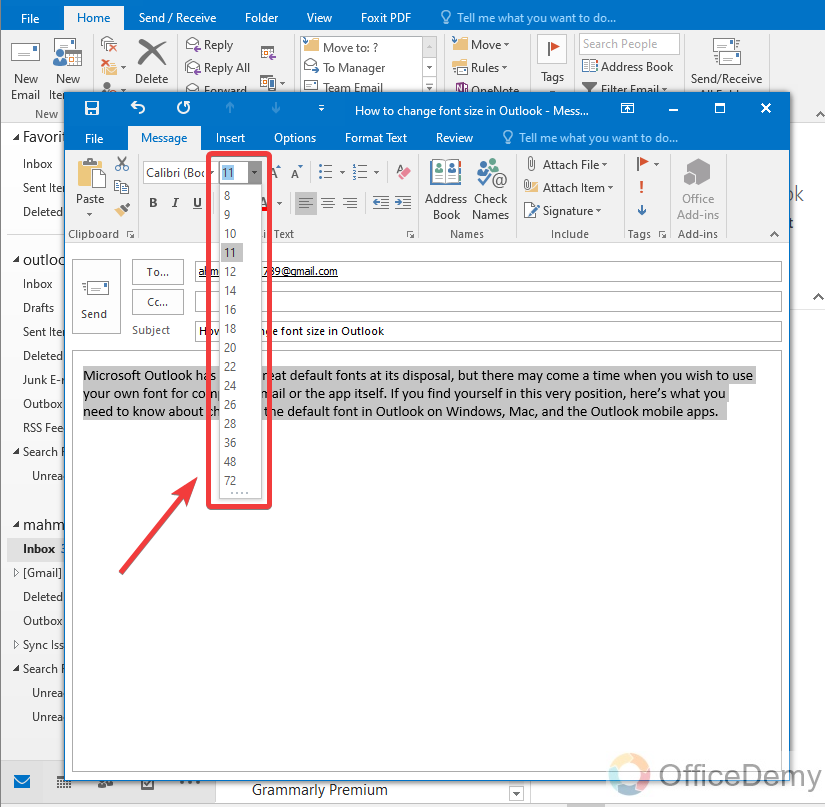 How to Change Font Size in Outlook Email 13