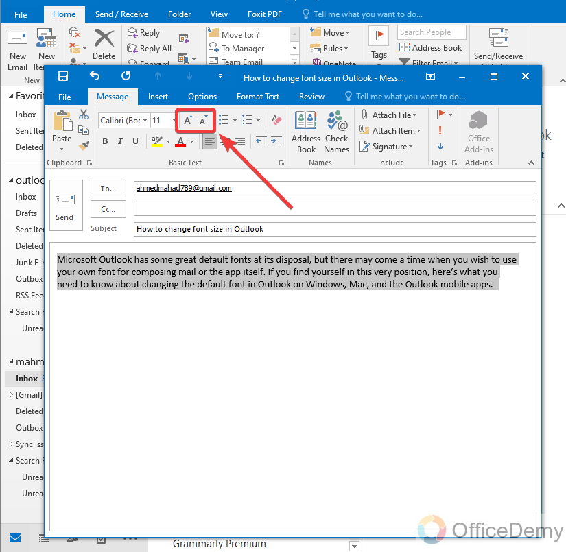 How to Change Font Size in Outlook Email 14