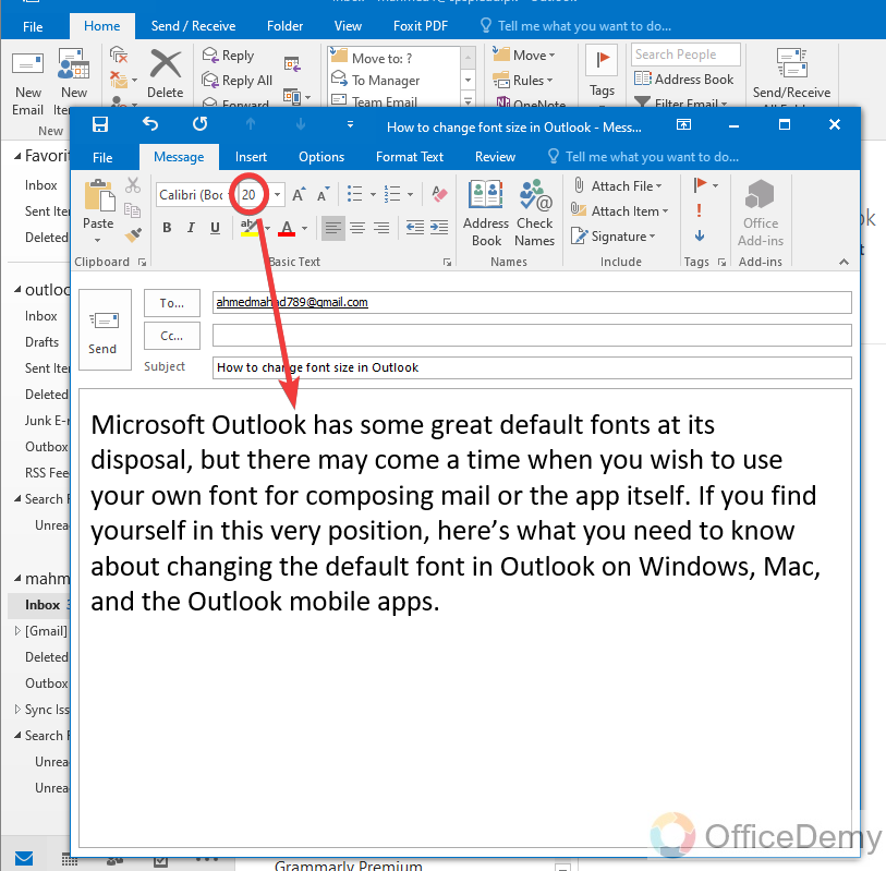 How to Change Font Size in Outlook Email 15