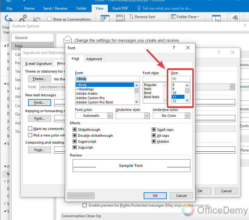 How to Change Font Size in Outlook Email 20