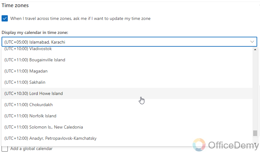 How to Change Timezone in Outlook 17