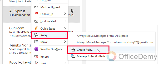 How to Create a Rule in Outlook 11