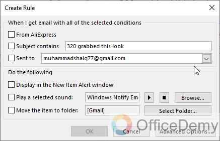 How to Create a Rule in Outlook 12