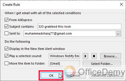 How to Create a Rule in Outlook 15