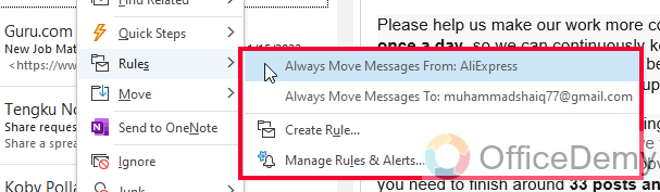 How to Create a Rule in Outlook 4