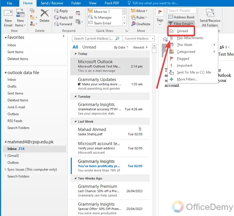 How to Filter Emails in Outlook 14