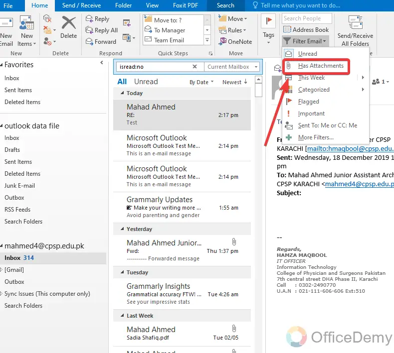 How to Filter Emails in Outlook 16