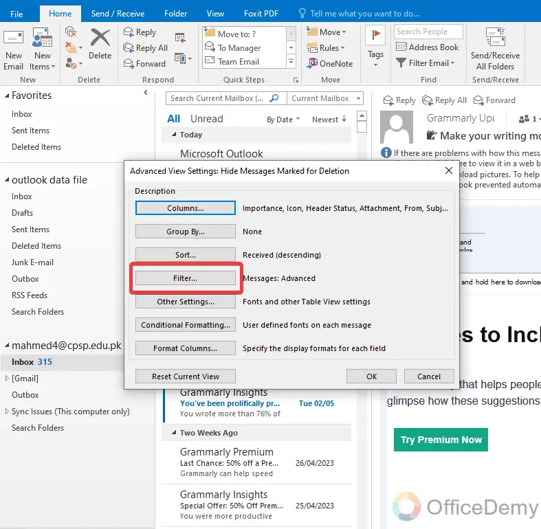How to Filter Emails in Outlook 6