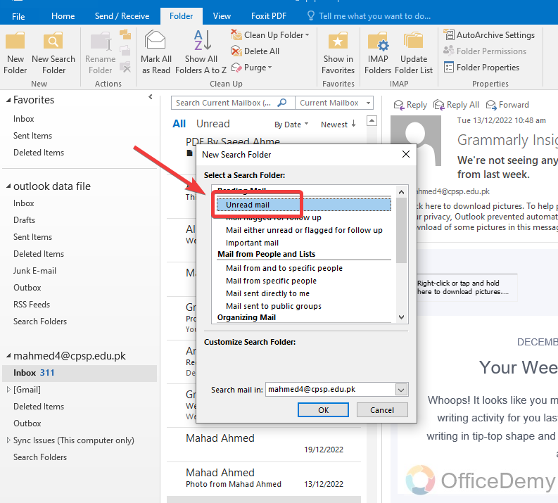 How to Find Unread Emails in Outlook 11