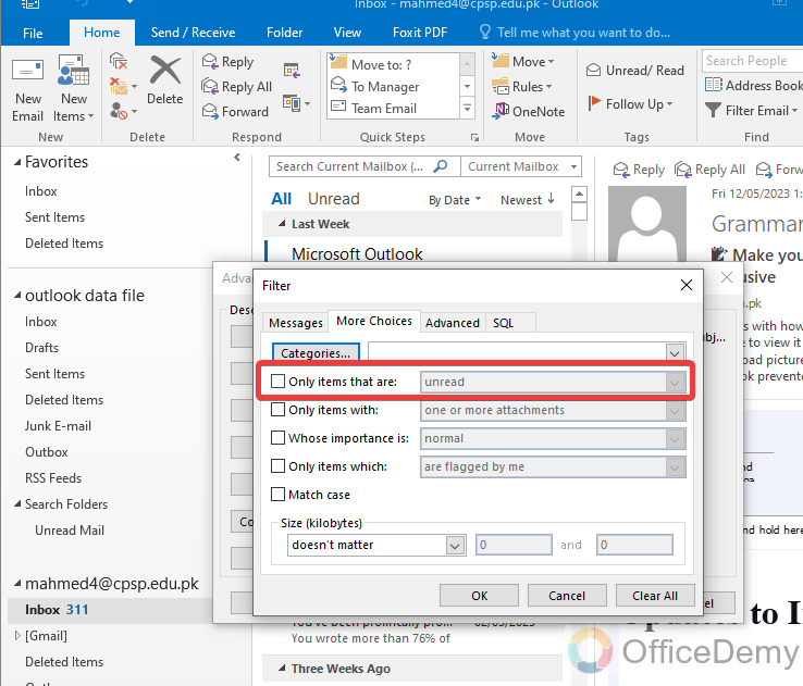How to Find Unread Emails in Outlook 18