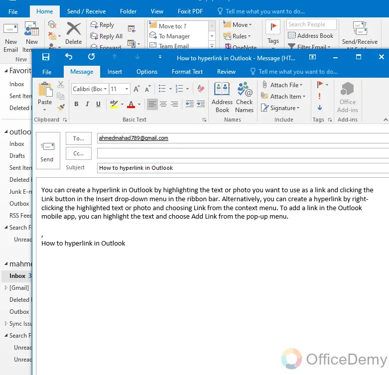 How to Hyperlink in Outlook 3