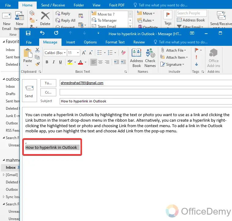 How to Hyperlink in Outlook 4