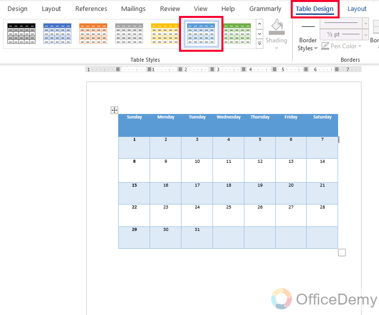 How to Make a Calendar in Microsoft Word 20