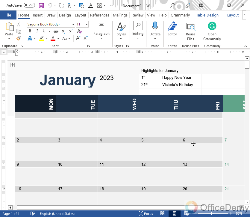 How to Make a Calendar in Microsoft Word 6