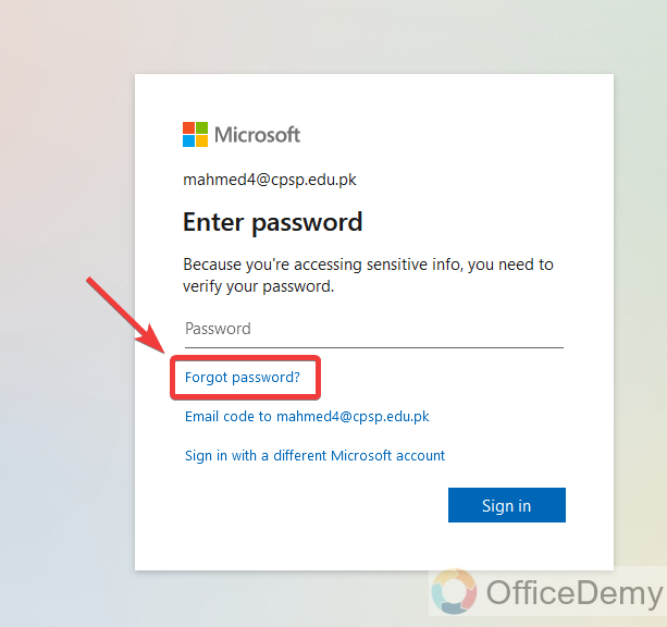 How to Reset Password in Outlook 18