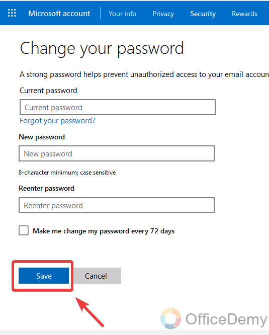 How to Reset Password in Outlook 8