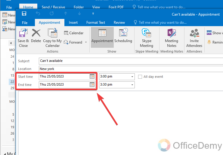 How to Set Working Hours in Outlook 17