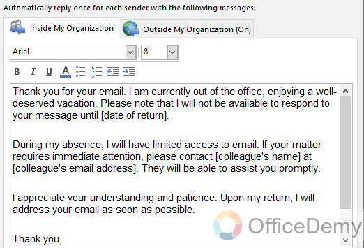 How to Set up an Automatic Reply in Outlook 7