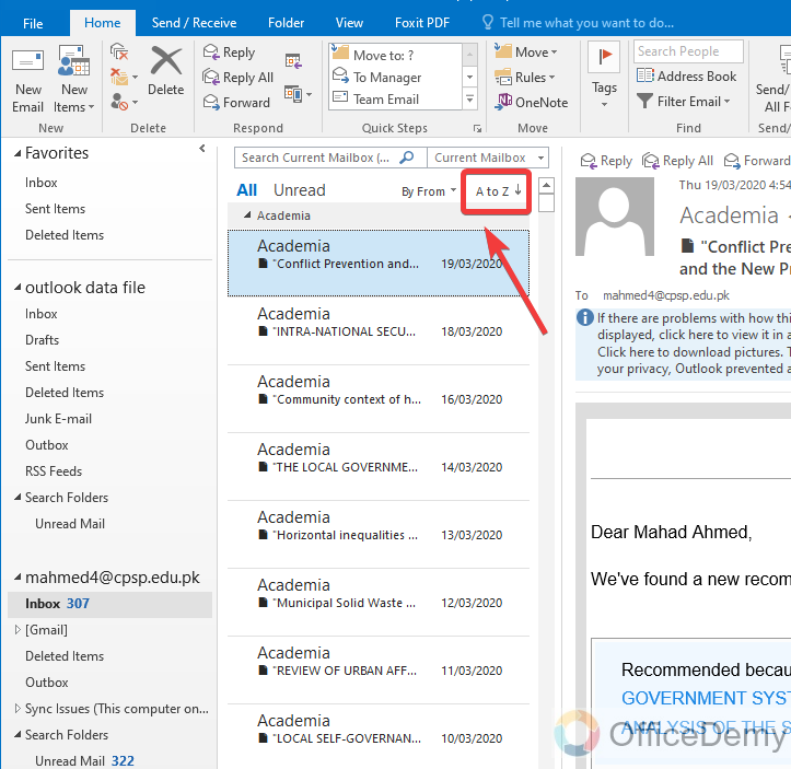 How to Sort Emails in Outlook 17