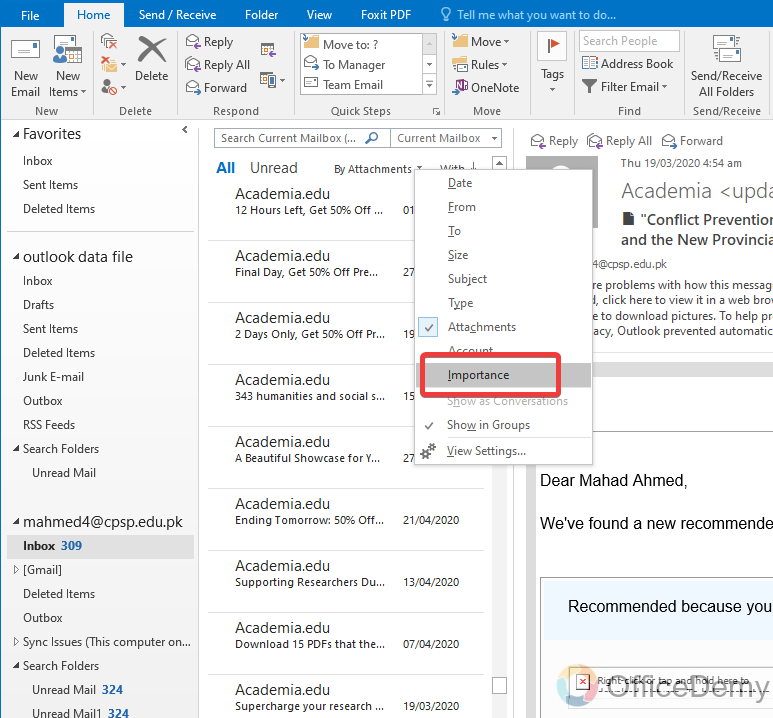 How to Sort Emails in Outlook 8