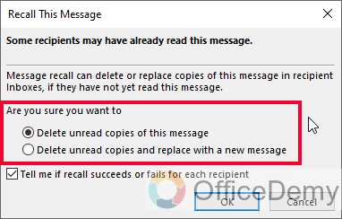 How to Unsend Outlook Email 6