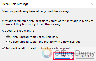 How to Unsend Outlook Email 7