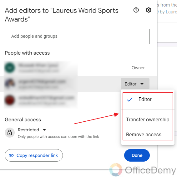 How to change owner of the Google Form 15