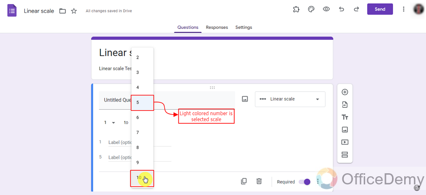 how does linear scale work in google forms 8