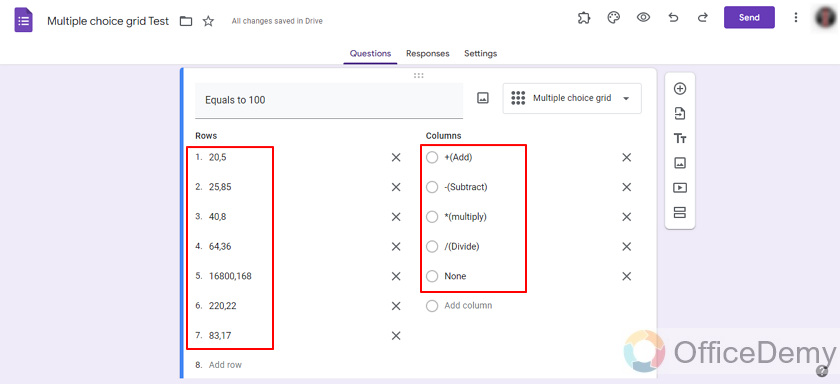how does the multiple choice grid work in google forms 10