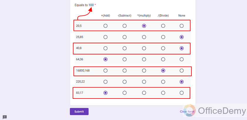 how does the multiple choice grid work in google forms 11