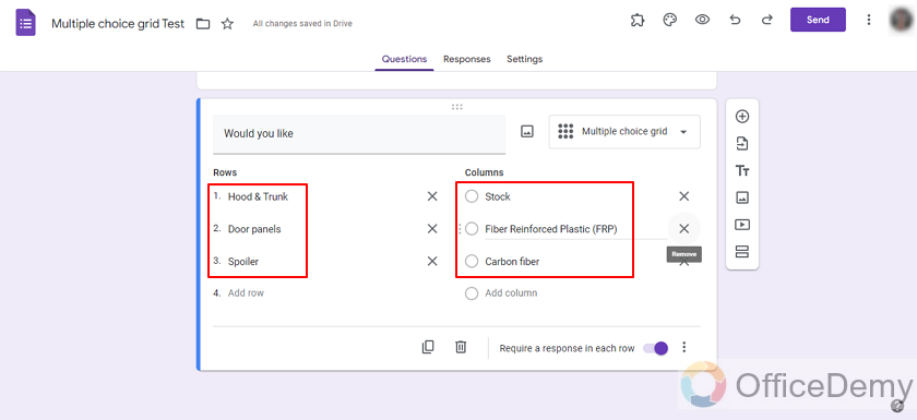 how does the multiple choice grid work in google forms 14