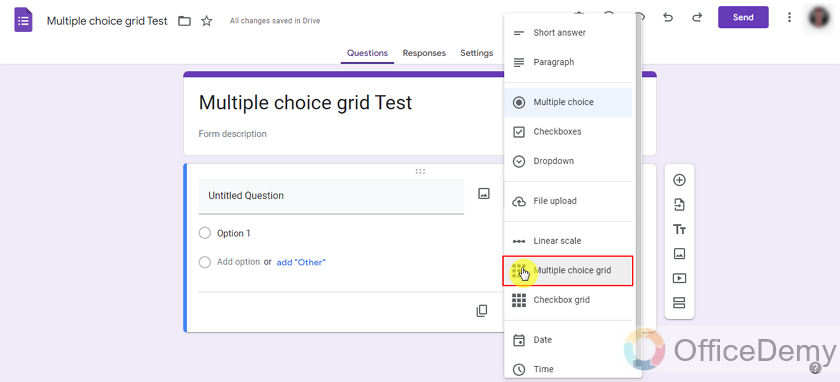 how does the multiple choice grid work in google forms 6