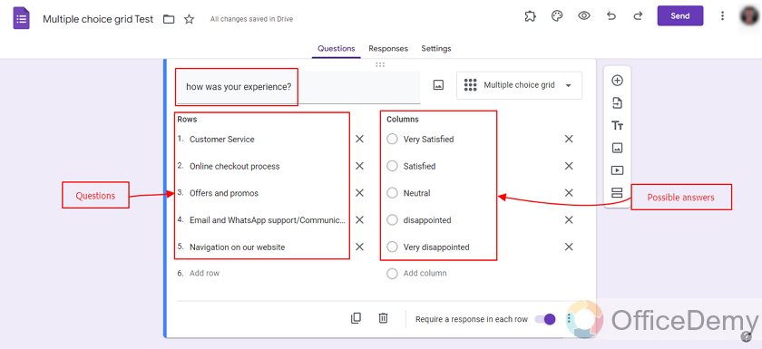 how does the multiple choice grid work in google forms 8
