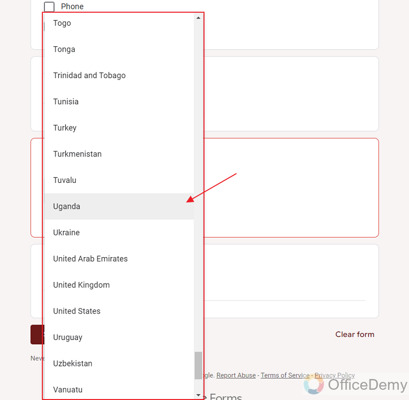 how to add a country list in google forms 15