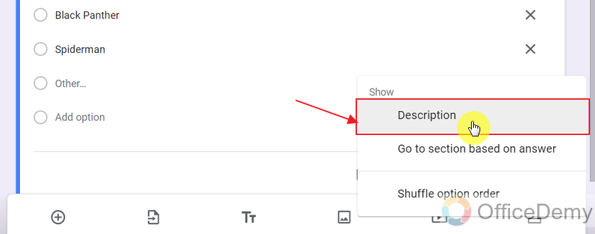 how to add descriptions in Google Forms 16