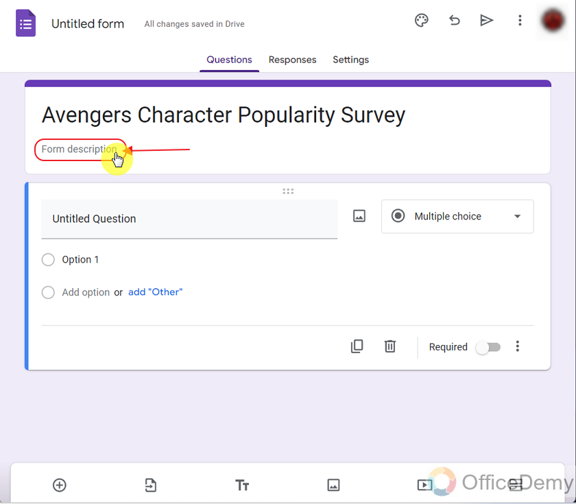 how to add descriptions in Google Forms 6