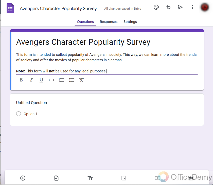 how to add descriptions in Google Forms 9
