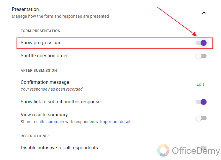 how to add progress bar in google forms 13