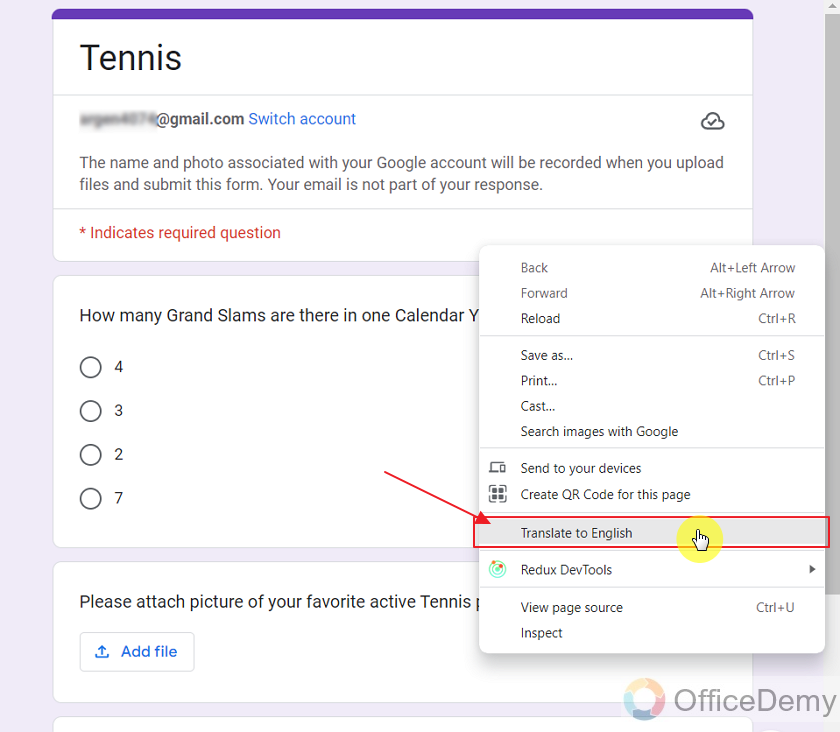how to translate a Google Form being a responder 4