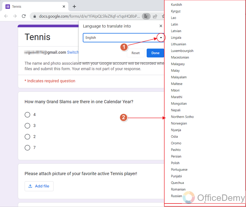 how to translate a Google Form being a responder 7