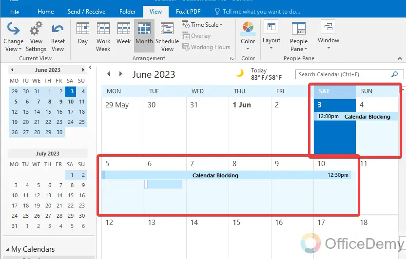 How to Block Calendar in Outlook 11