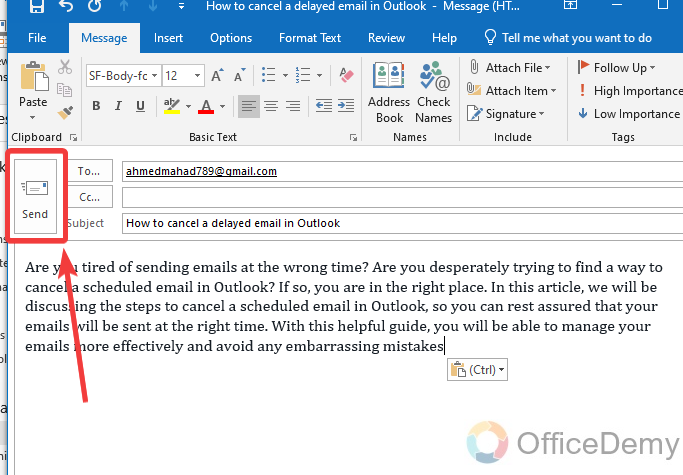 How to Cancel a Delayed Email in Outlook 1