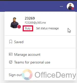How to Change Presence Status in Outlook 365 17