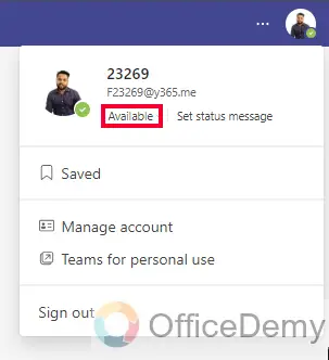 How to Change Presence Status in Outlook 365 19