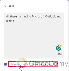 How to Change Presence Status in Outlook 365 22