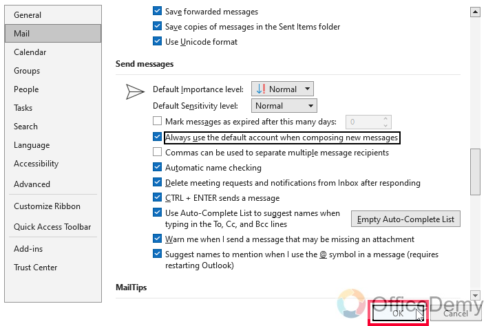 How to Change Primary Account in Outlook 16