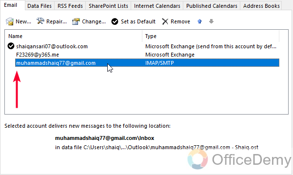 How to Change Primary Account in Outlook 7