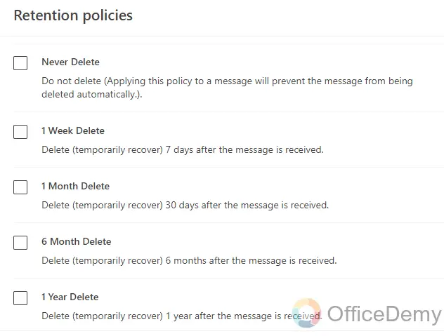 How to Change Retention Policy in Outlook 16
