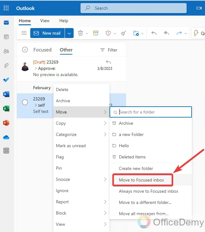 How to Combine Focused and Other in Outlook 13